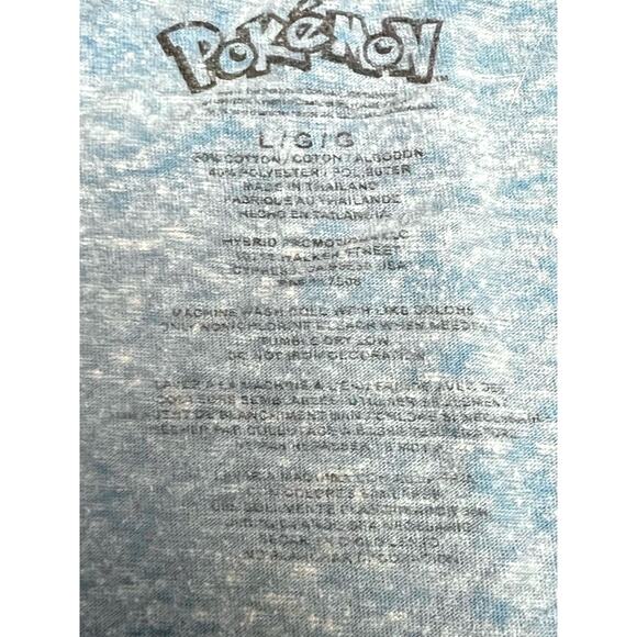 Pokémon Pikachu T-Shirt Adult Large Blue Gray Ringer Tee Nintendo Hybrid Apparel - Picture 4 of 6